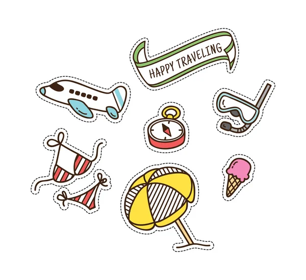 Summer and travel themed cute patch — стоковый вектор