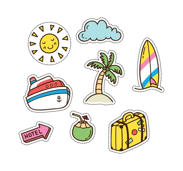 Summer and travel themed cute patch — стоковый вектор