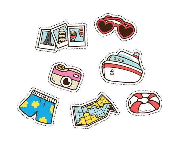 Zomer en reizen thema schattig patch — Stockvector