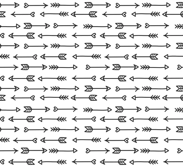 Pijlen doodle patroon — Stockvector