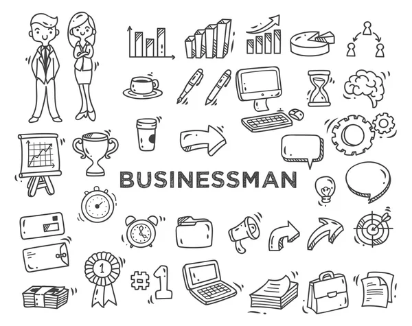 Set of business doodle — Stock Vector