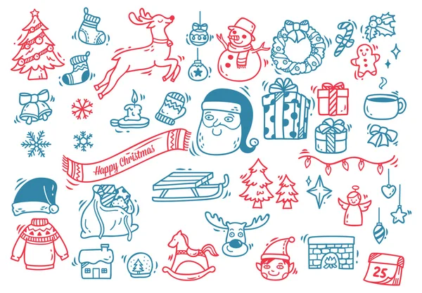 Verzameling van Kerstmis doodle — Stockvector