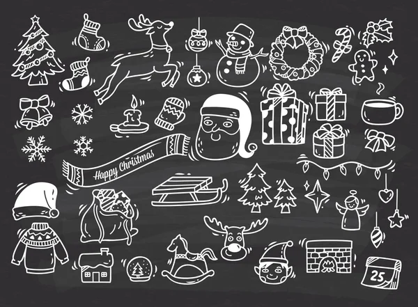 Set of Christmas doodle — Stock Vector