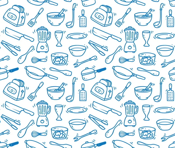 Cooking utensils seamless background — Stock Vector