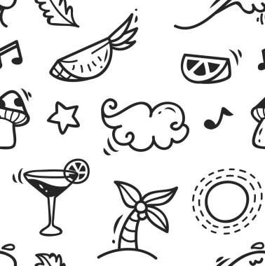 şirin doodle sorunsuz arka plan