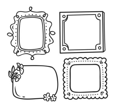 doodle tarzı şirin çerçeve