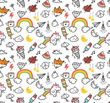 çeşitli nesne karalama arkaplanı