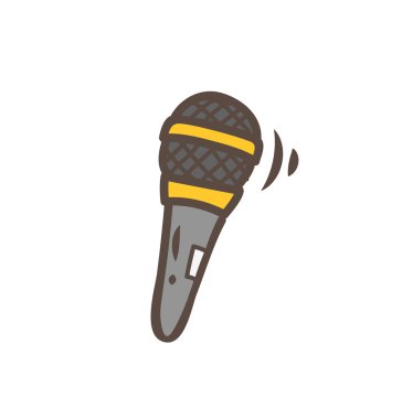 İzole mikrofon doodle 