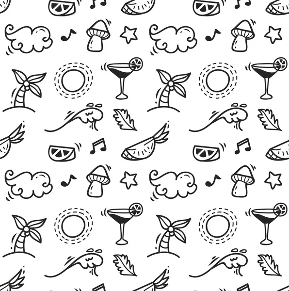Fond mignon doodle sans couture — Image vectorielle