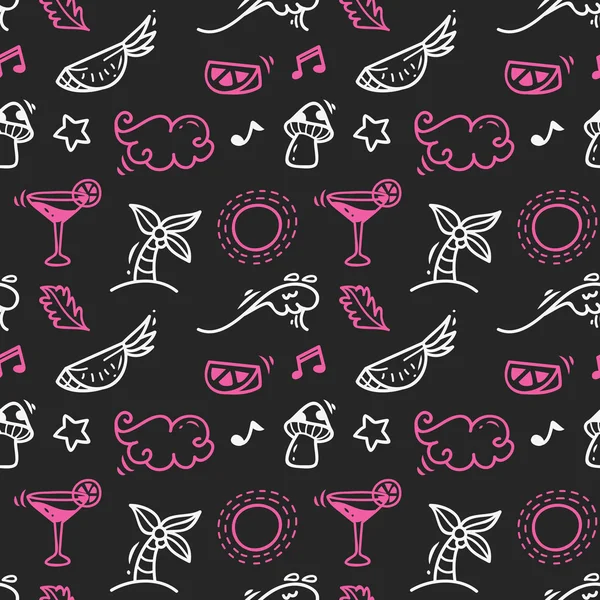 Lindo doodle fondo sin costuras — Archivo Imágenes Vectoriales