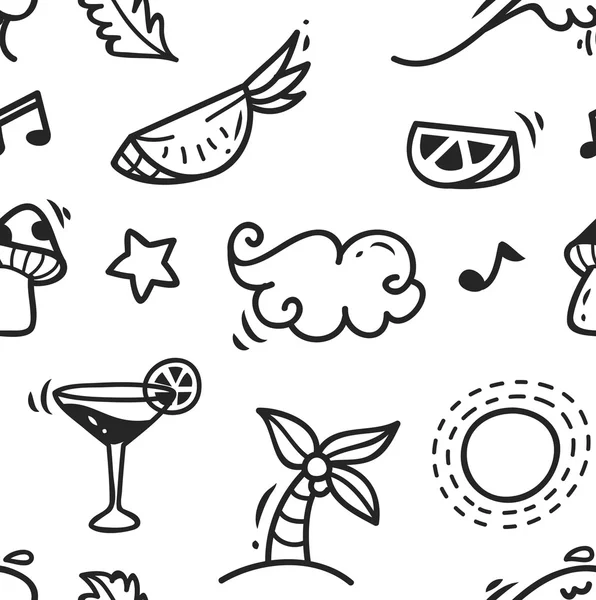 Bonito doodle sem costura fundo — Vetor de Stock