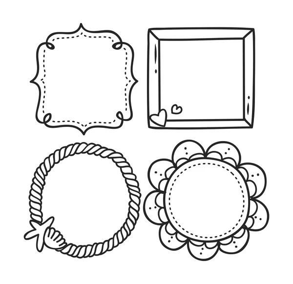 Cornice carina in stile doodle — Vettoriale Stock