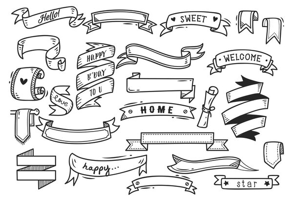 набор баннерных дудлов
 