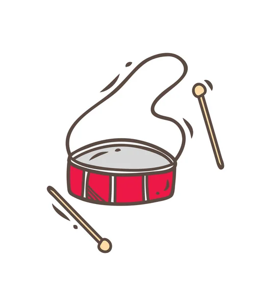Барабан doodle ізольовані — стоковий вектор