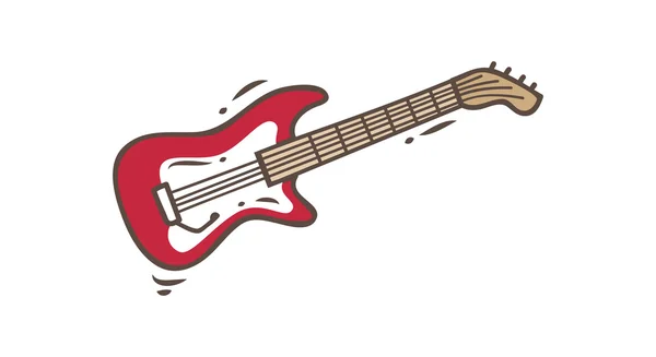Gitara elektryczna doodle na białym tle — Wektor stockowy