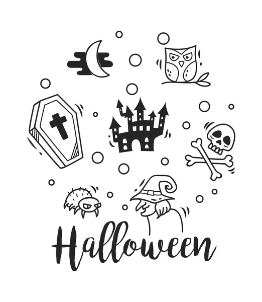 Halloween s motivem doodle prvky — Stockový vektor