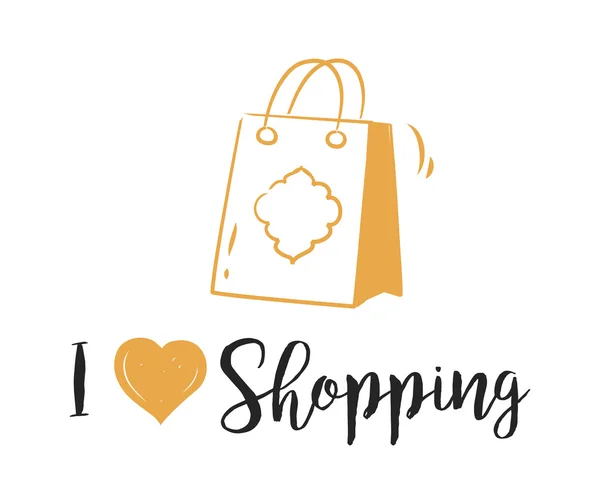 J'adore faire du shopping — Image vectorielle