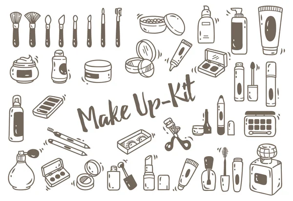 Set of make up kit — Stock Vector