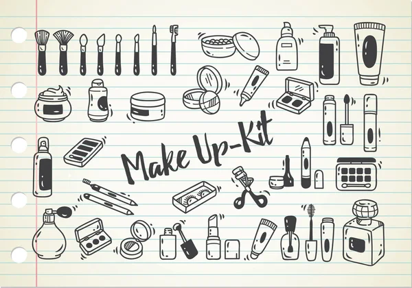 Conjunto de kit de maquiagem — Vetor de Stock