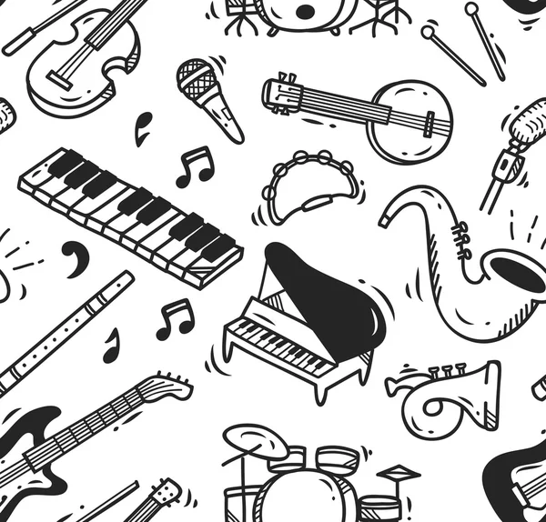 Instrumentos musicales fondo — Vector de stock