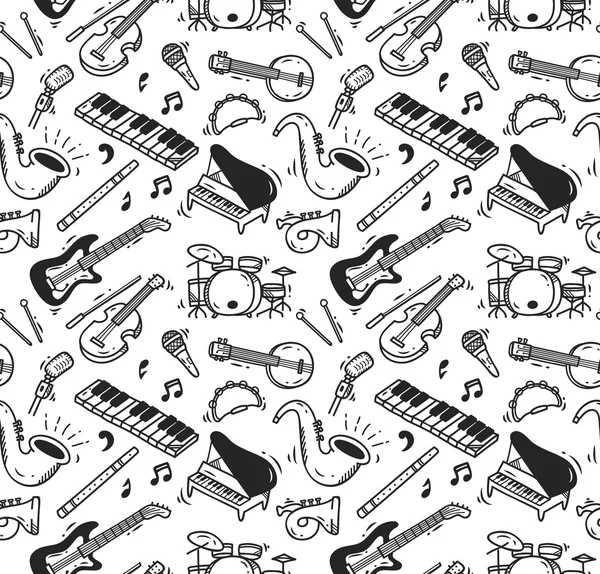 Music instruments background — Stock Vector