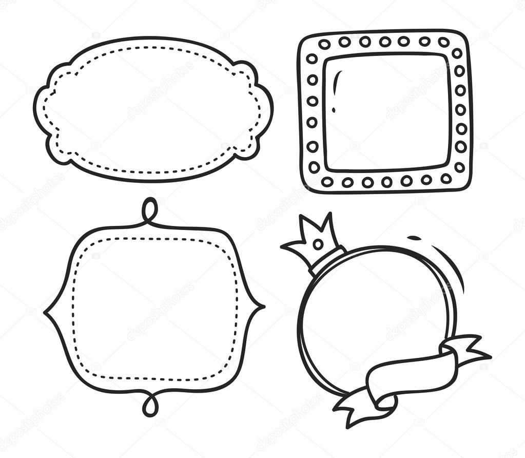 Cute frame in doodle style Stock Vector by ©mhatzapa 124301518