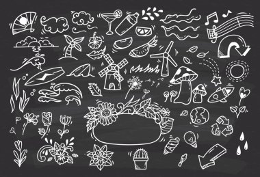 Elle çizilmiş doodle kümesi