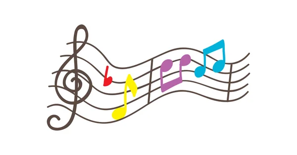 Music notes doodle isolated — Stock Vector