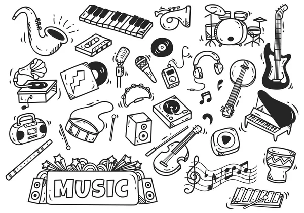 Conjunto de instrumentos musicais — Vetor de Stock