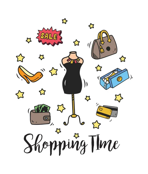 Shopping élément doodle — Image vectorielle