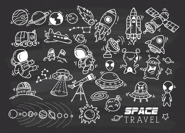 Space themed doodle — Stock Vector