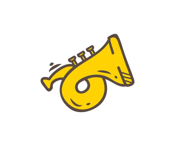 Trompette doodle isolé — Image vectorielle
