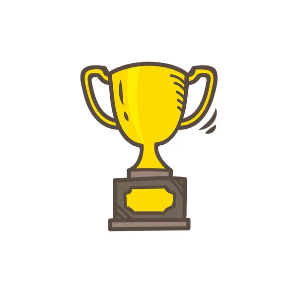 Trophy icon in doodle style — Stock Vector