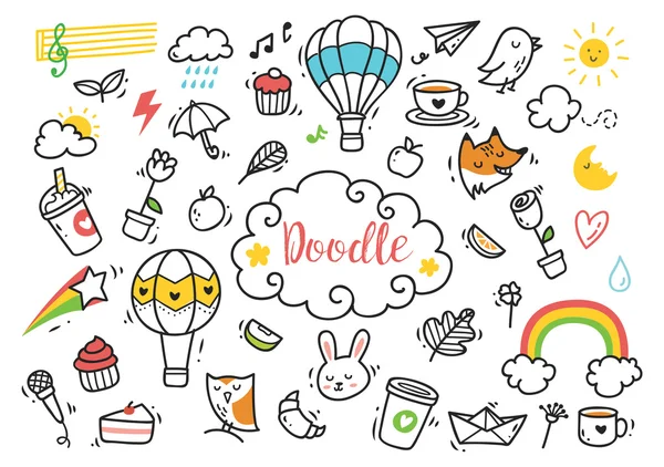 Conjunto de Doodle desenhado à mão — Vetor de Stock