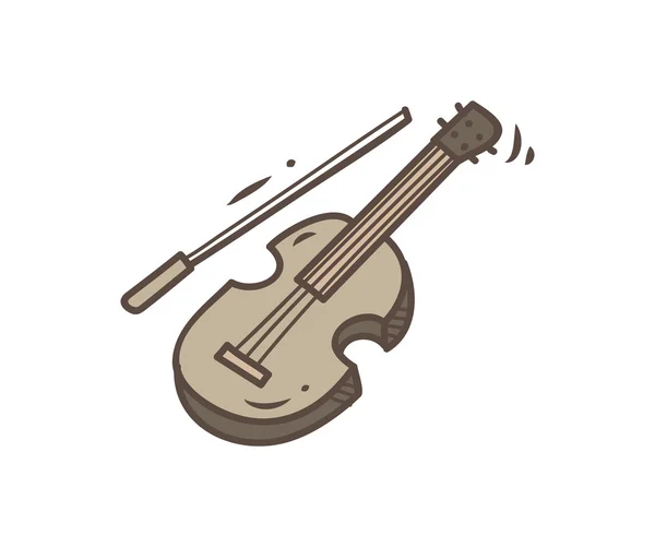 Violín doodle aislado — Vector de stock