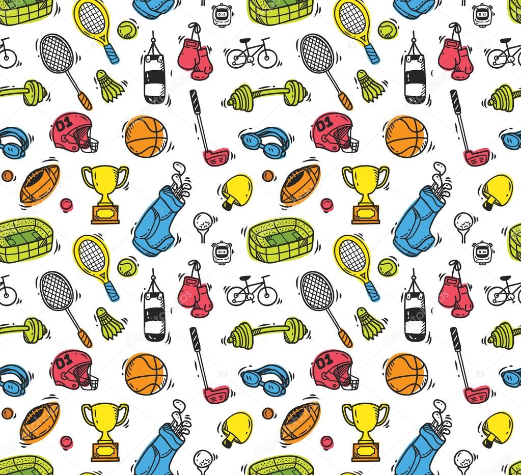 sport equipment seamless background