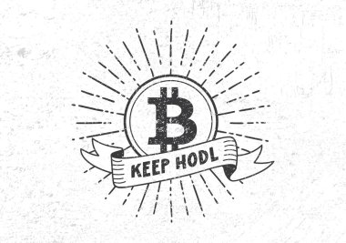 Hodl harfleriyle Bitcoin işareti çizimi