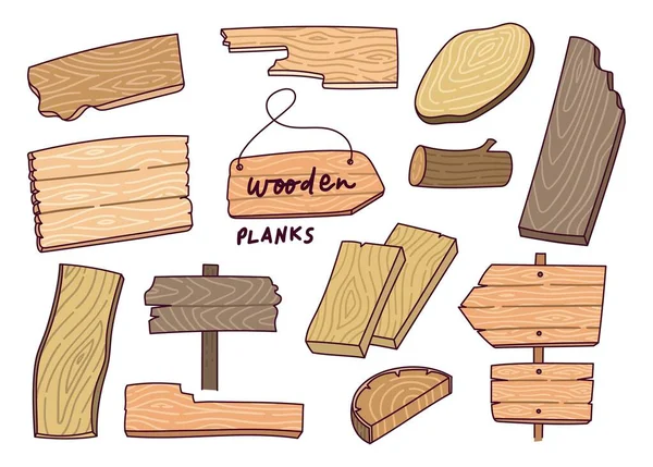 Illustration Divers Jeux Planches Bois — Image vectorielle