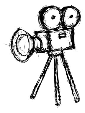 Sketchy projector in doodle style clipart