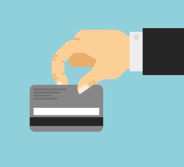 Kredi kartı tutan işadamı