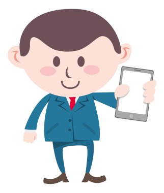 İşadamı gösteren cep telefonu