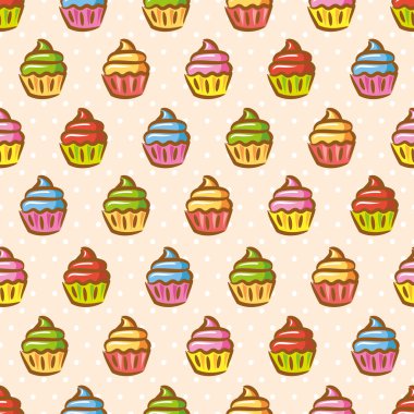 Vintage cupcake desen
