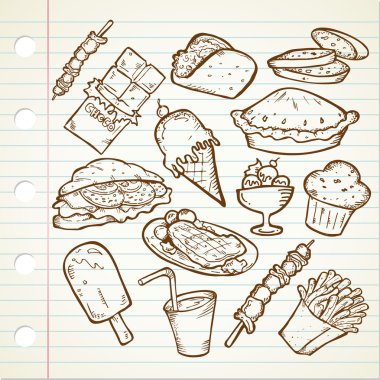 Abur cubur doodle kümesi