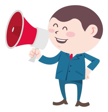 megafon kullanarak iş adamı