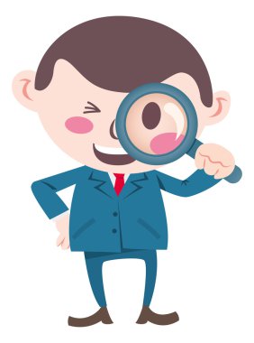 Büyüteç ile işadamı