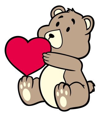 Kalp taşıyan oyuncak ayı