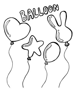 Balonlar doodle kümesi