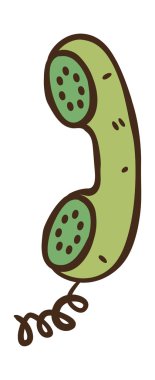 Çizgi film vintage telefon