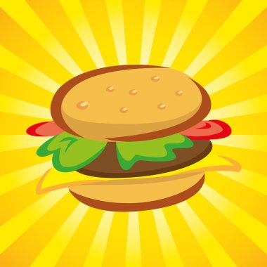 Lezzetli burger doodle