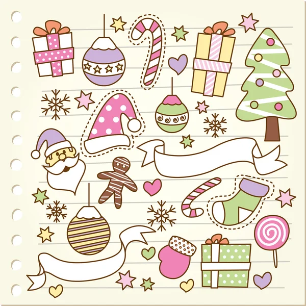 Kerstmis doodle — Stockvector
